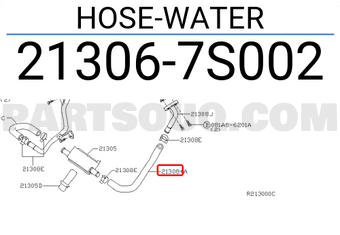 Nissan 213067S002 HOSE-WATER