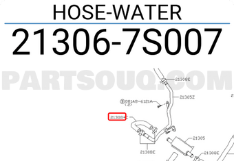Nissan 213067S007 HOSE-WATER