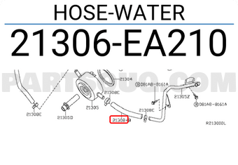 Nissan 21306EA210 HOSE-WATER