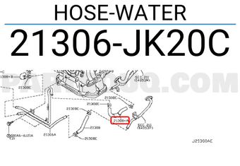 Nissan 21306JK20C HOSE-WATER