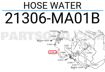 Nissan 21306MA01B HOSE WATER
