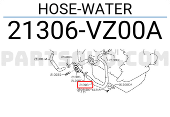 Nissan 21306VZ00A HOSE-WATER