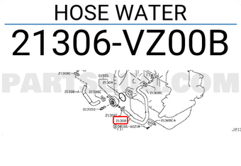 Nissan 21306VZ00B HOSE WATER