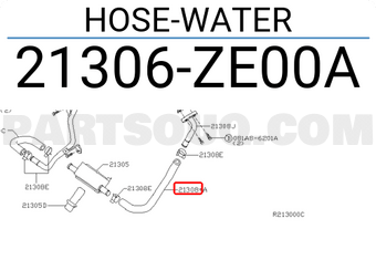Nissan 21306ZE00A HOSE-WATER
