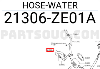 Nissan 21306ZE01A HOSE-WATER