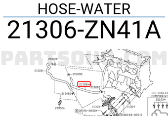 Nissan 21306ZN41A HOSE-WATER
