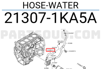 Nissan 213071KA5A HOSE-WATER