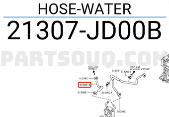 Nissan 21307JD00B HOSE-WATER