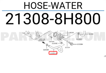 Nissan 213088H800 HOSE-WATER