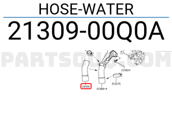 Nissan 2130900Q0A HOSE-WATER