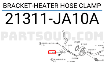 Nissan 21311JA10A BRACKET-HEATER HOSE CLAMP