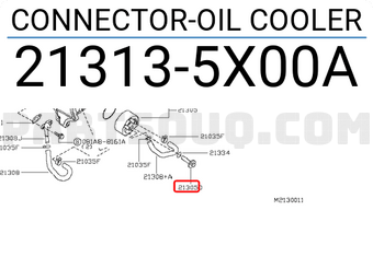 Nissan 213135X00A CONNECTOR-OIL COOLER