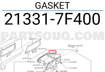 Nissan 213317F400 GASKET