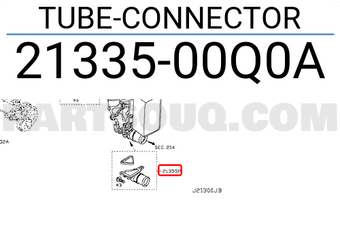 Nissan 2133500Q0A TUBE-CONNECTOR