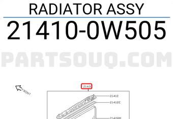 Nissan 214100W505 RADIATOR ASSY