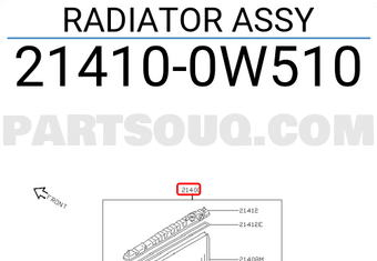 Nissan 214100W510 RADIATOR ASSY