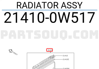 Nissan 214100W517 RADIATOR ASSY