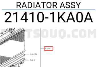 Nissan 214101KA0A RADIATOR ASSY