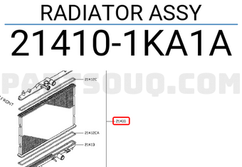 Nissan 214101KA1A RADIATOR ASSY