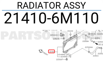 Nissan 214106M110 RADIATOR ASSY