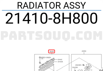 Nissan 214108H800 RADIATOR ASSY