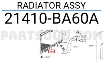 Nissan 21410BA60A RADIATOR ASSY