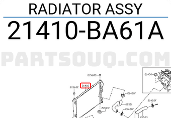 Nissan 21410BA61A RADIATOR ASSY