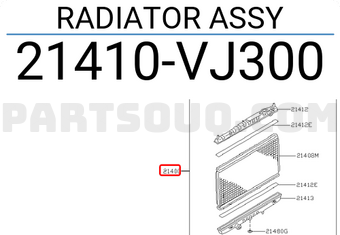 Nissan 21410VJ300 RADIATOR ASSY