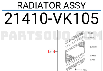 Nissan 21410VK105 RADIATOR ASSY