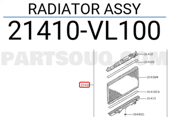Nissan 21410VL100 RADIATOR ASSY