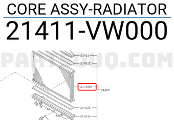 Nissan 21411VW000 CORE ASSY-RADIATOR