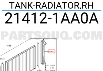 Nissan 214121AA0A TANK-RADIATOR,RH
