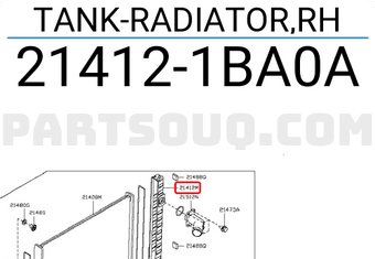 Nissan 214121BA0A TANK-RADIATOR,RH