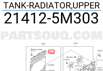 Nissan 214125M303 TANK-RADIATOR,UPPER