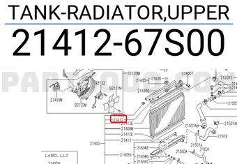 Nissan 2141267S00 TANK-RADIATOR,UPPER