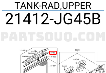 Nissan 21412JG45B TANK-RAD,UPPER