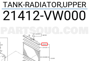 Nissan 21412VW000 TANK-RADIATOR,UPPER