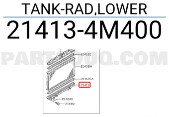 Nissan 214134M400 TANK-RAD,LOWER