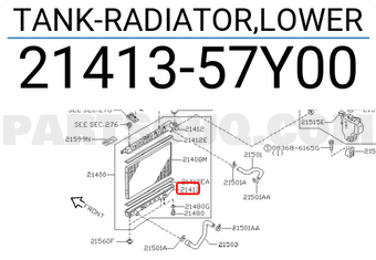 Nissan 2141357Y00 TANK-RADIATOR,LOWER