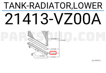 Nissan 21413VZ00A TANK-RADIATOR,LOWER