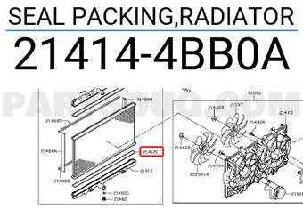 Nissan 214144BB0A SEAL PACKING,RADIATOR