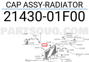 Nissan 2143001F00 CAP ASSY-RADIATOR