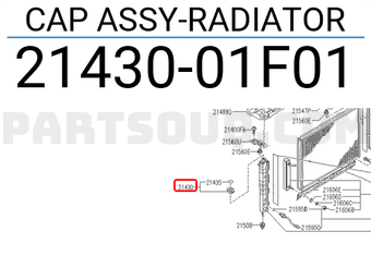 Nissan 2143001F01 CAP ASSY-RADIATOR