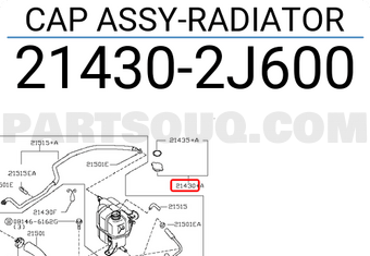Nissan 214302J600 CAP ASSY-RADIATOR