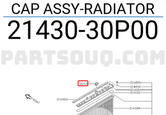 Nissan 2143030P00 CAP ASSY-RADIATOR
