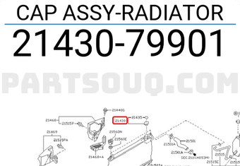 Nissan 2143079901 CAP ASSY-RADIATOR