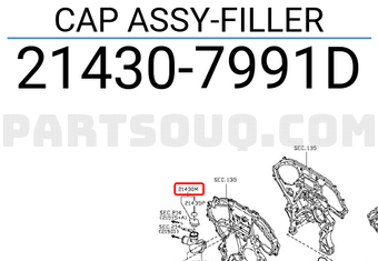 Nissan 214307991D CAP ASSY-FILLER