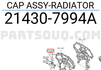 Nissan 214307994A CAP ASSY-RADIATOR