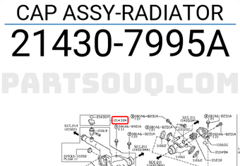 Nissan 214307995A CAP ASSY-RADIATOR