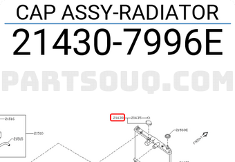 Nissan 214307996E CAP ASSY-RADIATOR